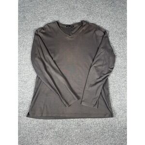 Robert Barakett Adam V-Neck Long Sleeve T-Shirt Titanium XL Prima Cotton